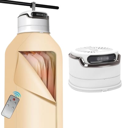 Draagbare Wasdroger – Droger - Mini Elektrische Opvouwbare Droogmachine Met Afstandsbediening En Droogtas – 360° Hetelucht Drogen - Aanraakgevoelige aanpassing - Met uv-sterilisatie - Voor Reizen Camper Appartement En Huis - Wit