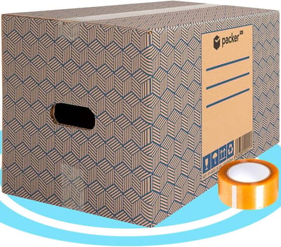 Set van 20 Stevige Verhuisdozen met Handvatten en Plakband 43x30x25 cm