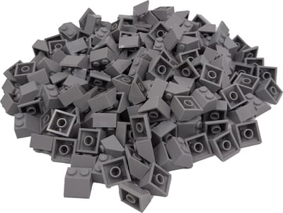 100 Bouwstenen 2x2 dakpan 45 graden | Lichtgrijs | Compatibel met Lego Classic | Keuze uit vele kleuren | SmallBricks