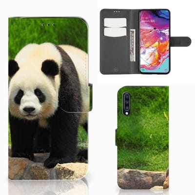 Samsung Galaxy A70 Telefoonhoesje met Pasjes Panda