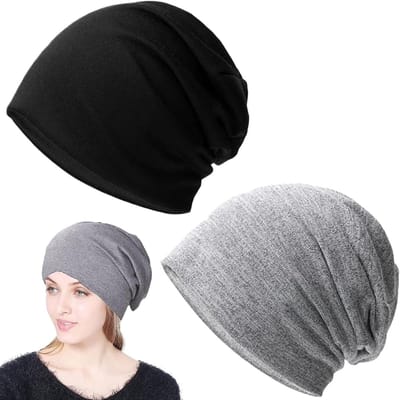 Set van 2 Lichte Overgangs Caps voor Dames en Heren - Dunne Skullcaps in Zwart en Grijs voor Comfort en Stijl