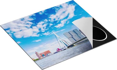 Chefcare Inductie Beschermer Erasmusbrug aan het Water in Rotterdam - 60x50 cm - Afdekplaat Inductie - Kookplaat Beschermer - Inductie Mat