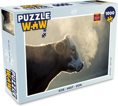 Puzzel Koe - Mist - Zon - Legpuzzel - Puzzel 1000 stukjes volwassenen