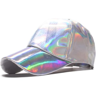 Kleurrijke Patent Lederen Baseballpet, Unisex Street Style Glanzende Eendensnavel Cap, Geschikt Voor Buitensporten En Zonbescherming Adjustable wit