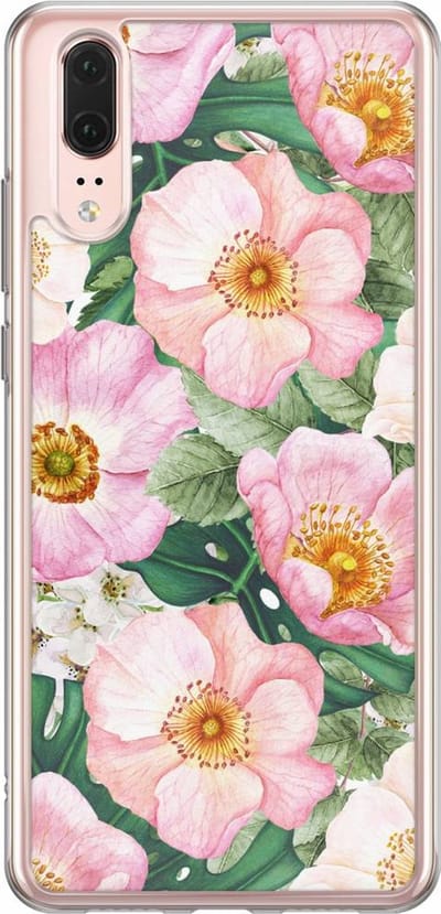 Casimoda® hoesje - Geschikt voor Huawei P20 - Spring Floral - Siliconen/TPU - Soft Case - Roze - Bloemen