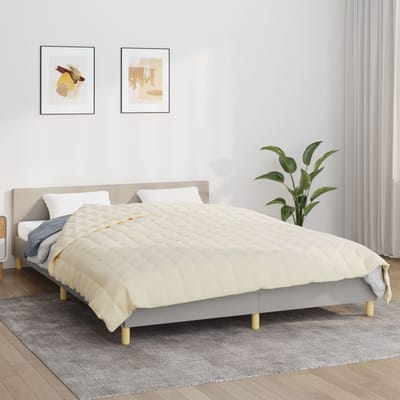 vidaXL - Verzwaringsdeken - 220x230 - cm - 15 - kg - stof - lichtcrèmekleurig