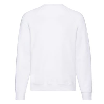 Fruit of the Loom Uniseks Klassiek Effen Raglan Sweatshirt voor volwassenen (Wit)