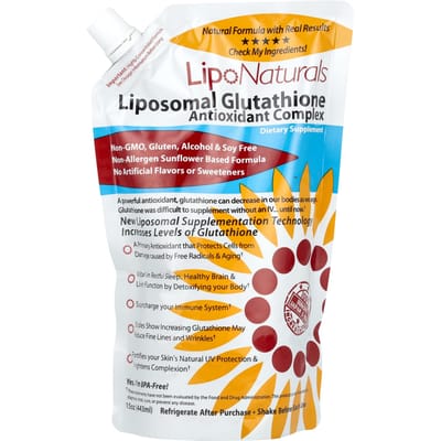 Lipo Naturals, Complexe antioxydant au glutathion liposomal avec Setria, 15 oz (443 ml) brown