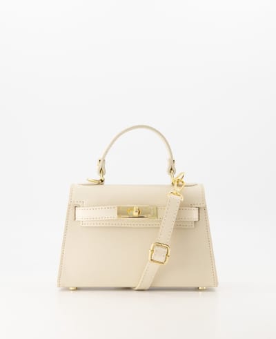 Teatro handtas - Grace - Palmellato - Beige - Ecru - Echt leer - Goudkleurig