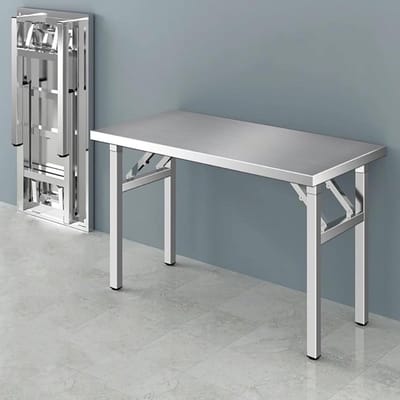 Opvouwbare Werktafel - Voorbereidingstafel Keuken - Voedsel Bereiden - Roestvrij Staal - 90 cm - Zilver