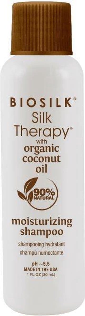 BioSilk Silk Therapy Coconut Oil Moisturizing Shampoo 30 ml - Normale shampoo vrouwen - Voor Alle haartypes