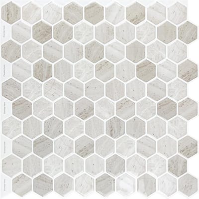 Zelfklevende 3D-wandtegels voor keuken en badkamer - Set van 10 hexagonale tegels