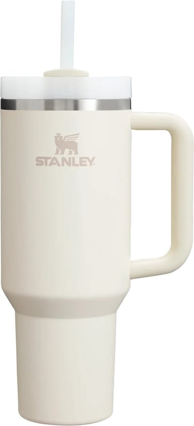 Stanley Quencher H2.0 Flowstate Tumbler - Cream - 1.2L - RVS - Stanley Cup met Rietje - Thermosbeker - Thermosfles - Beker - Drinkbeker - Drinkfles - Mug - Waterfles