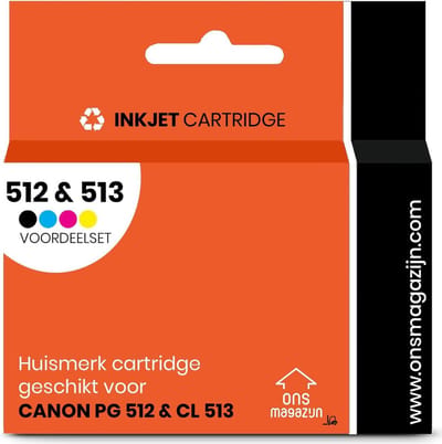 G&G Canon PG 510/512 & CL 511/513 - Huismerk Inktcartridge - Zwart / 3 kleuren