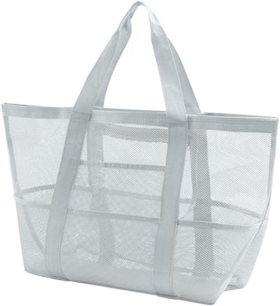 Multifunctionele Mesh Draagtas voor Douche en Strand, Sneldrogende Grote Tas voor Reizen, Sport en Camping