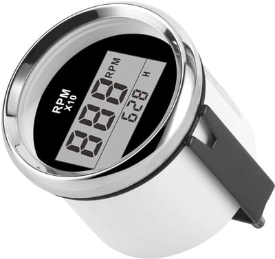 Toerenteller - Motor meter - Motortoerental meten - IP67 waterdicht - 52mm - Zwart