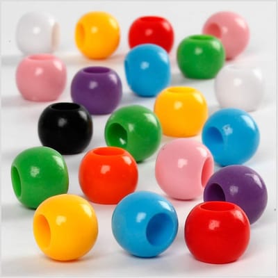 Pony kralen, d 10 mm, gatgrootte 4,5 mm, ca. 1135 stuk, diverse kleuren, 430 gr, 700 mlje