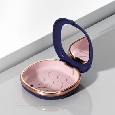 1 pièce Boîte de Rétention Dentaire Étui pour Appareil Dentaire Contenant de Rangement pour Dentiers Artificiels Avec Miroir Pour Voyage Portable Soin des Dentiers Artificiels bleu