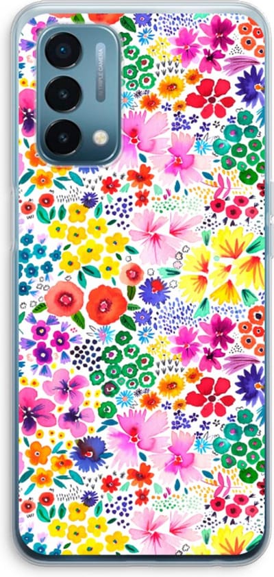 Case Company® - Hoesje geschikt voor OnePlus Nord N200 5G hoesje - Little Flowers - Soft Cover Telefoonhoesje - Bescherming aan alle Kanten en Schermrand