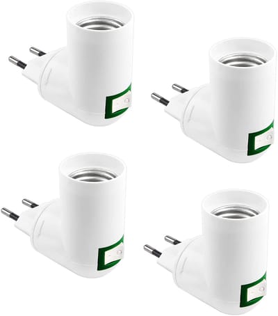 Ynkkvre - E27 Lamphouder met Schakelaar – E27 fitting met draadloze schakelaar voor wandlamp, led-lamphouder voor slaapkamer en keukenverlichting - 4 stuks