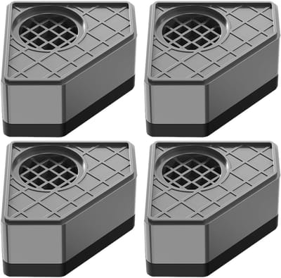 Wasmachine Voetmat - Antislipmatten Apparaten - Beschermt Vloer - Verhoogt Apparaat - 9x9x4.5cm - Grijs