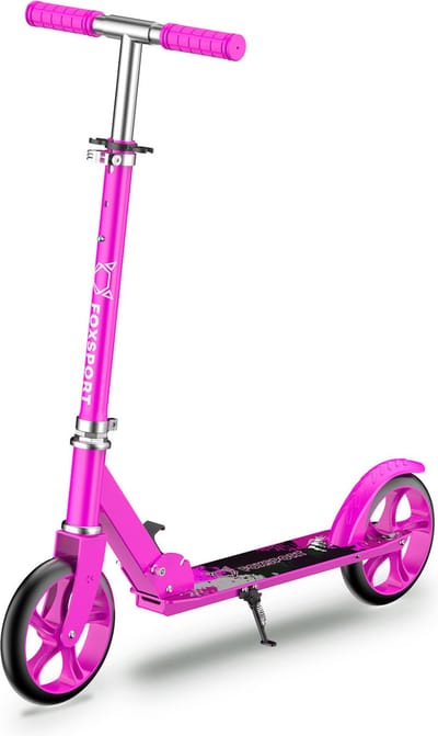 FOXSPORT Step volwassenen - Opvouwbaar - Scooter met grote Wielen - Buitenspeelgoed - autopeds - stepperbike - autoped bike - Cadeau - handrem en voetrem - Roos