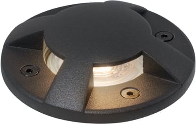 QAZQA cellar - Moderne Grondspot - 1 lichts - Ø 10 cm - Zwart - Buitenverlichting