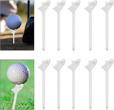 Plastic Golf Tees - Set van 10 - 10cm - Hellend - Buiten - Professioneel Gebruik