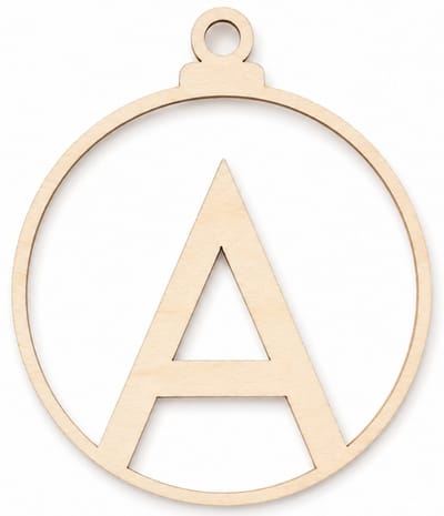 Houten kerstversiering - Wooden Christmas decoration | Letter “A” | 9cm | Licht hout - Natural wood | Kerstbal - Christmas tree bauble - Houten Hangers - Kerstboom - Alfabet - Alphabet - Kerstdecoratie - Naam
