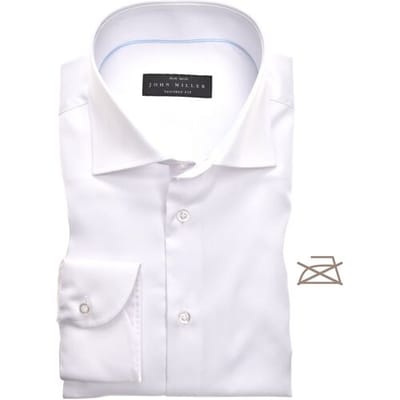John Miller Overhemd Tailored Uni Non Iron Wit / male