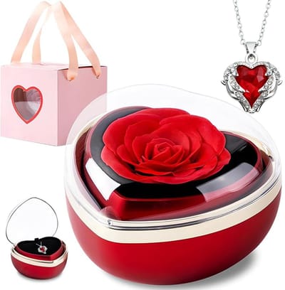 Dailygoods- Eeuwige Roos - Geconserveerde Bloem in Hartvorm - Bloemen Cadeau voor Vrouwen - Valentijnsdag/Trouwdag/Kerstmis - Allergievriendelijk - 100% Echte Bloemen - Bloemencadeau