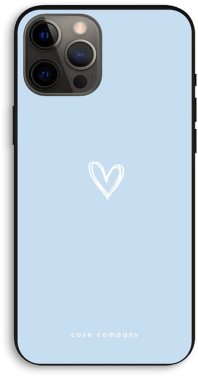 Case Company® - Hoesje geschikt voor iPhone 12 Pro Max hoesje - Klein Hart Blauw - Biologisch Afbreekbaar Telefoonhoesje - Bescherming alle Kanten en Schermrand