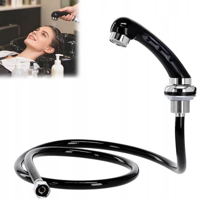 handdouche voor wastafel, ABS handdouche, kappersaccessoires met lange slang, douchekop voor wastafel (zwart)