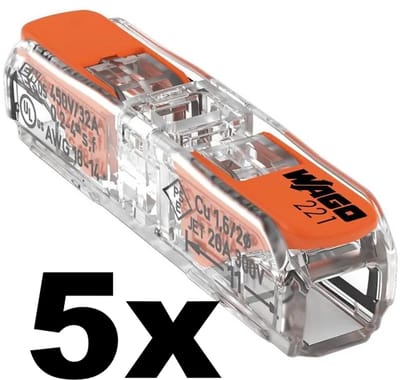 Wago verbindingsklem 1-VOUDIG 0,2-4 MM² - Doorvoerconnector per 10 stuks