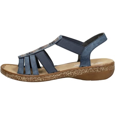 Rieker Sandalen Plat Sandalen Plat - Blauw - Maat 38