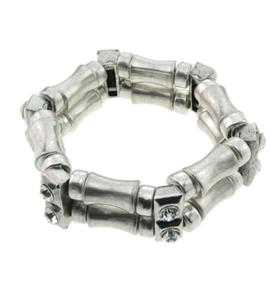 Behave - Rekarmband zilverkleur steentjes - Stoer detail voor casual