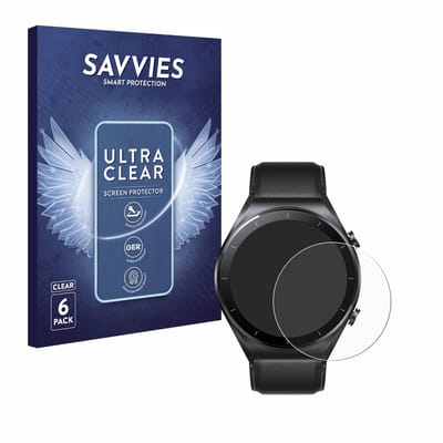 Savvies - Screenprotector voor Xiaomi Watch S1 - Folie Beschermfolie transparant 6 Stuks