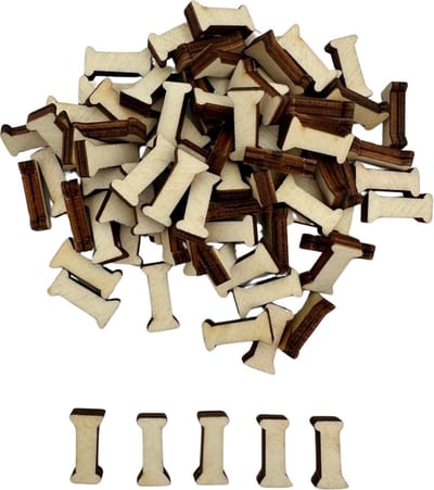 50x Letter I van hout - 1,5 cm hoogte - Lettertjes perfect voor decoreren, scrapbooking, hobby, DIY
