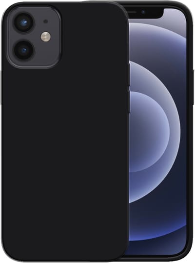 Smartphonica Siliconen hoesje voor iPhone 12 Mini case met zachte binnenkant - Zwart geschikt voor iPhone 12 Mini