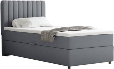 Boxspring Everest 90 x 200 cm tweepersoons met hoogwaardige Bonell-matras en topper