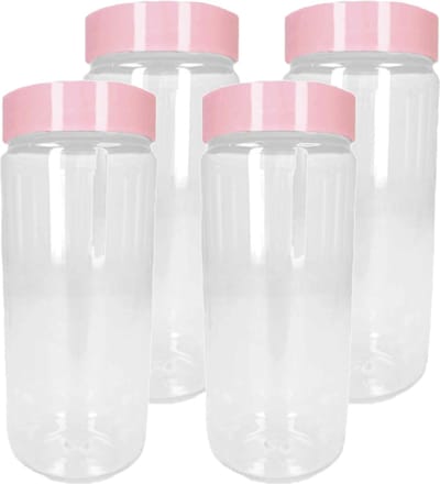 PlasticForte Voorraadpot/bewaarpot - 4x - 1.25L - kunststof - oud roze - B10 x H20 cm