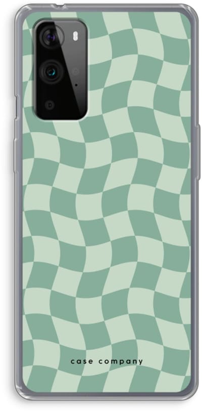 Case Company® - Hoesje geschikt voor OnePlus 9 Pro hoesje - Grid Groen - Soft Cover Telefoonhoesje - Bescherming aan alle Kanten en Schermrand