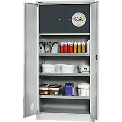 Schäfer Shop Select kast voor gevaarlijke stoffen, B 950 x D 500 x H 1935 mm, 3 laden, veiligheidscompartiment type 30, lichtgrijs