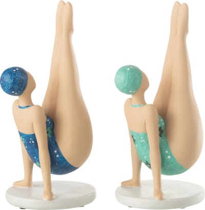 J-Line figuur Vrouwen Yoga Op Handen - polyresin - mix - 2 stuks