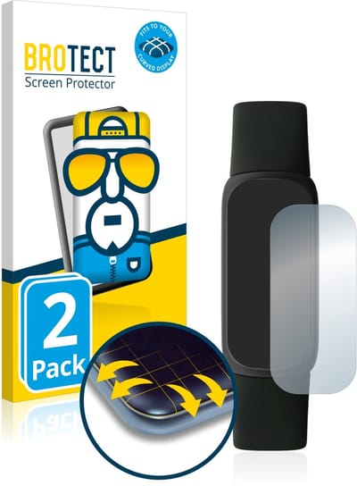 BROTECT - Screenprotector voor Fitbit Inspire 3 - Folie Beschermfolie transparant volledig dekking - 2 Stuks