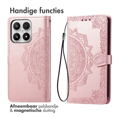 imoshion Hoesje - Geschikt voor Xiaomi 17 - Mandala Bookcase - Rose Gold