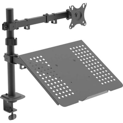Akyga AK-MB-04 Tafelbeugel voor monitor Aantal monteerbare displays: 2 Display(s) 81,3 cm (32) Zwart Kantelbaar, Roteerbaar, Zwenkbaar