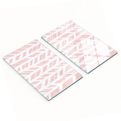 Decoratieve snijplanken van gehard glas met visgraatpatroon, 2x30x52 cm