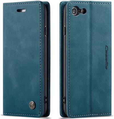 CaseMe Book Case - Geschikt voor iPhone SE (2022/2020), iPhone 8 / 7 Hoesje - Blauw
