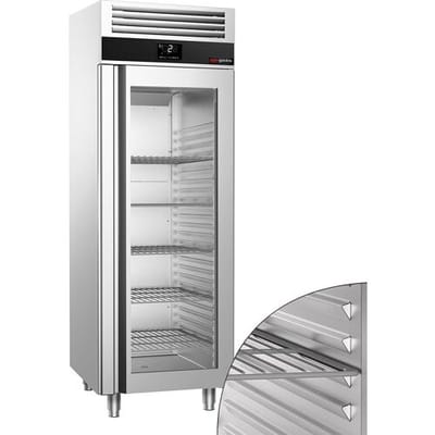 GGM Gastro Kühlschrank Edelstahl PREMIUM - GN 2/1 - 700 Liter - mit 1 Glastür